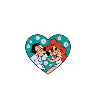 Goofy And Roxanne Printed Topper