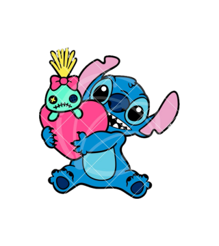 Stitch Hugging Heart Topper
