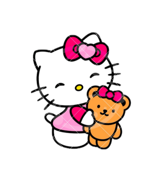 Hello Kitty Holding Bear Topper