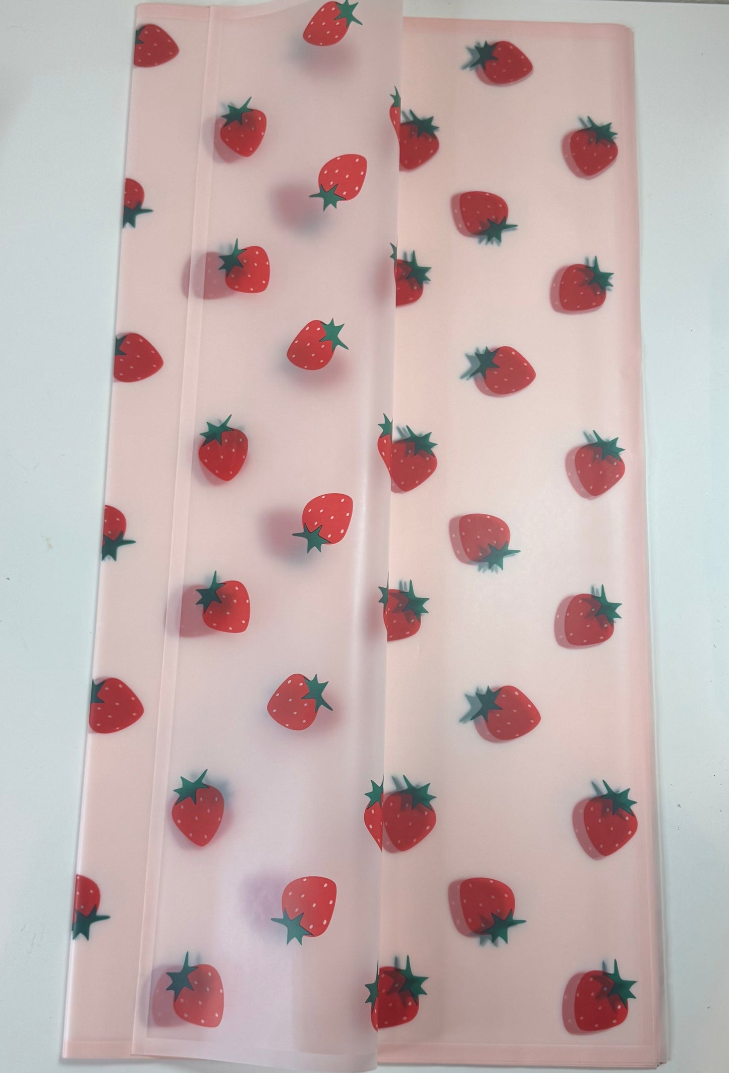 Pink Strawberry Frosted Wrapping Paper