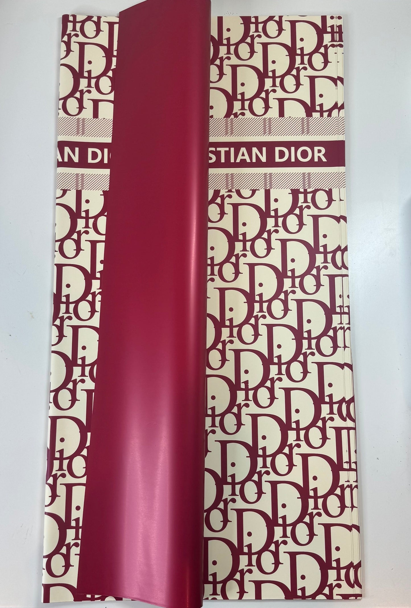 Cream Red Dior Solid Wrapping Paper