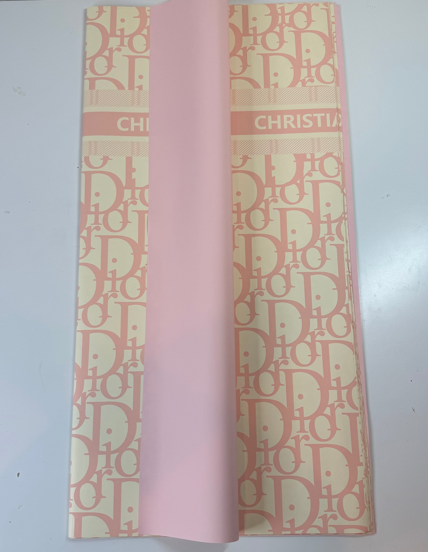 Cream Light Pink Dior Solid Wrapping Paper