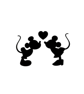Mickey & Minnie Kissing Topper