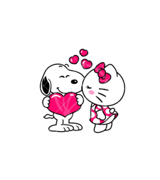 Snoopy & Hello Kitty Kissing Topper