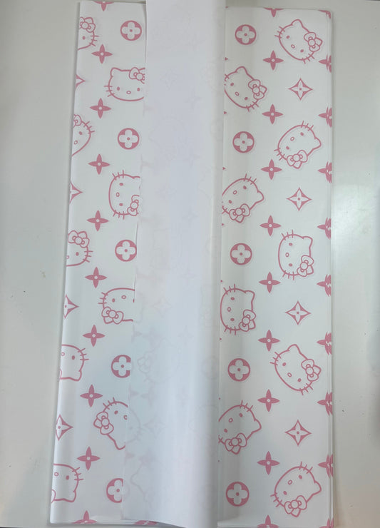 Pink & White Hello Kitty LV Solid Wrapping Paper