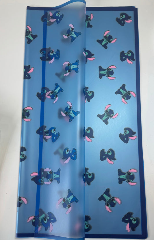 Blue Stitch Frosted Wrapping Paper