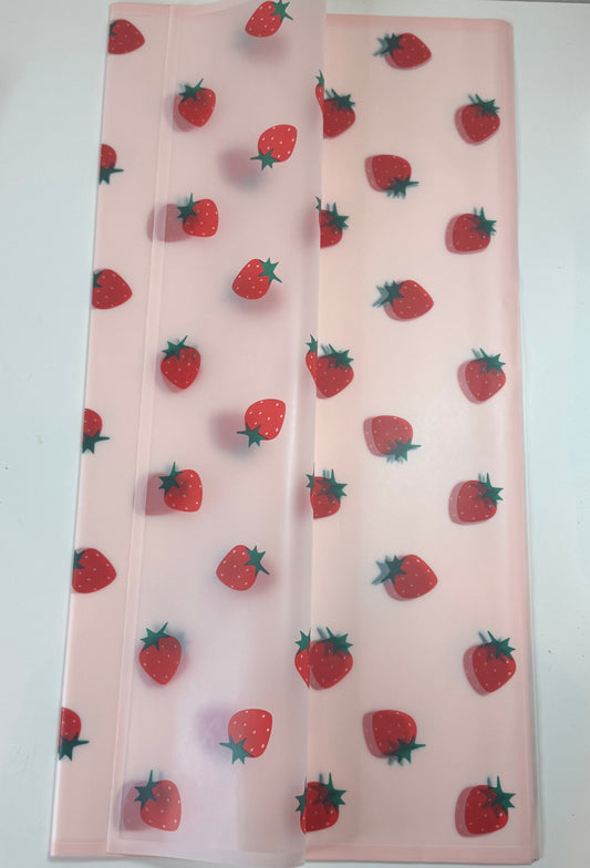 Pink Strawberry Frosted Wrapping Paper