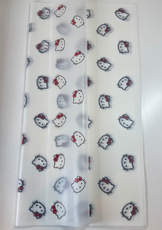 White Frosted Hello Kitty Wrapping Paper