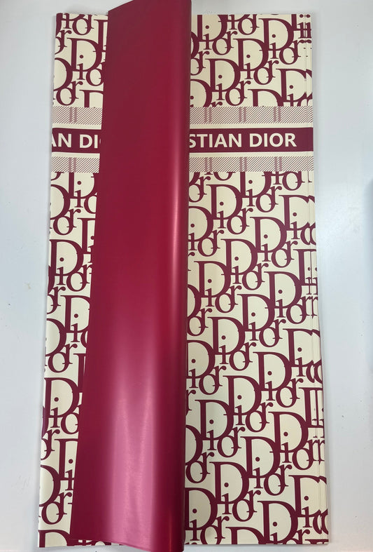 Cream Red Dior Solid Wrapping Paper