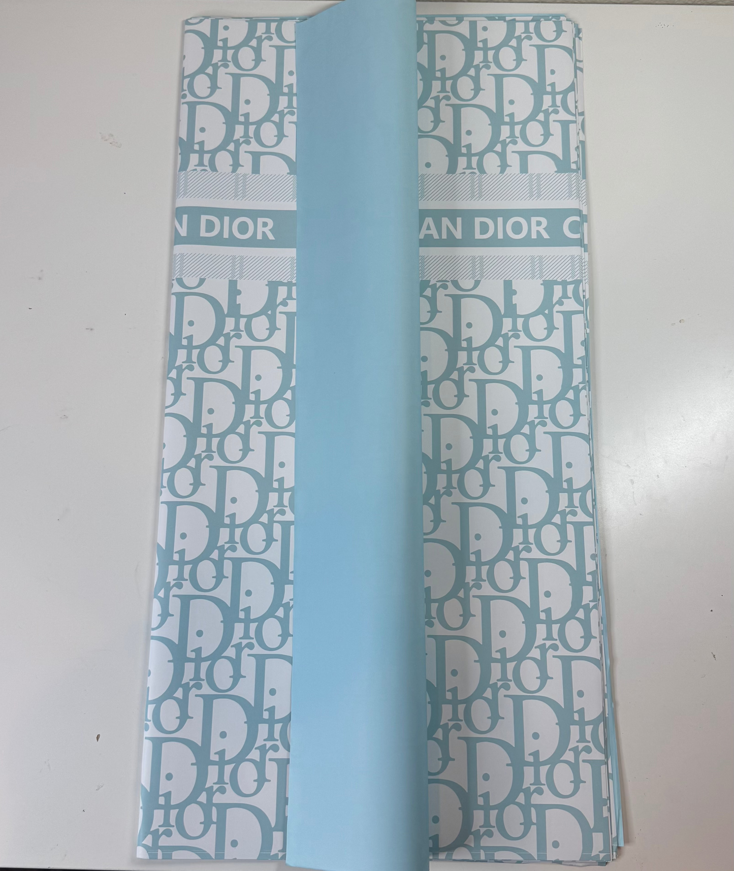Light Blue Dior Solid Wrapping Paper